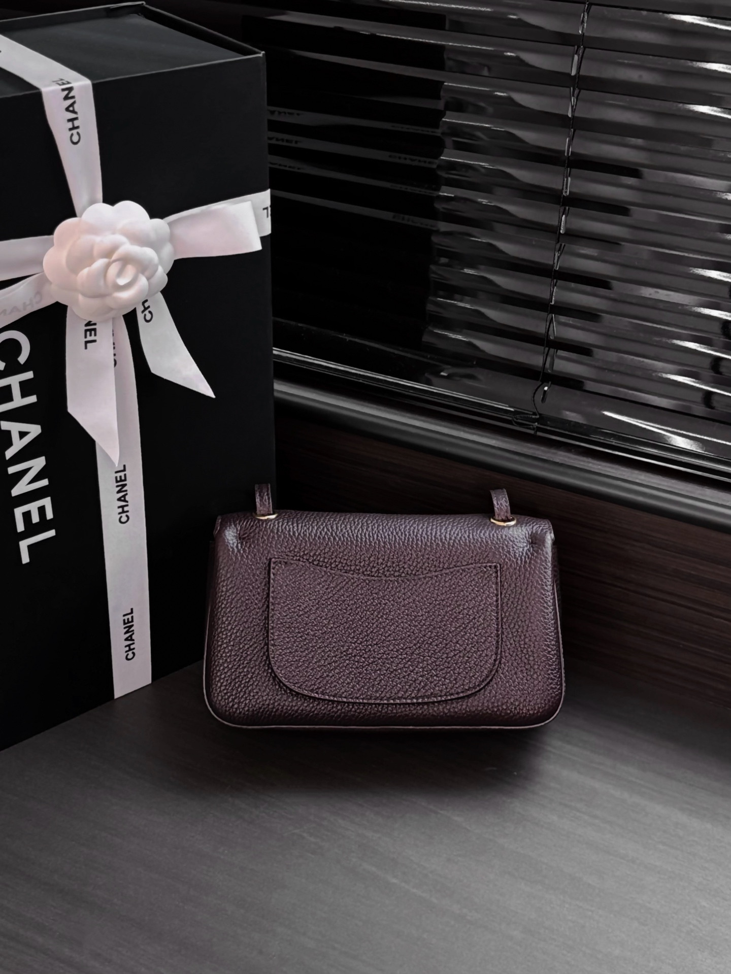 Ch**el Mini Flap Bag Coffee Gold Hardware AS6573 13x20x6cm