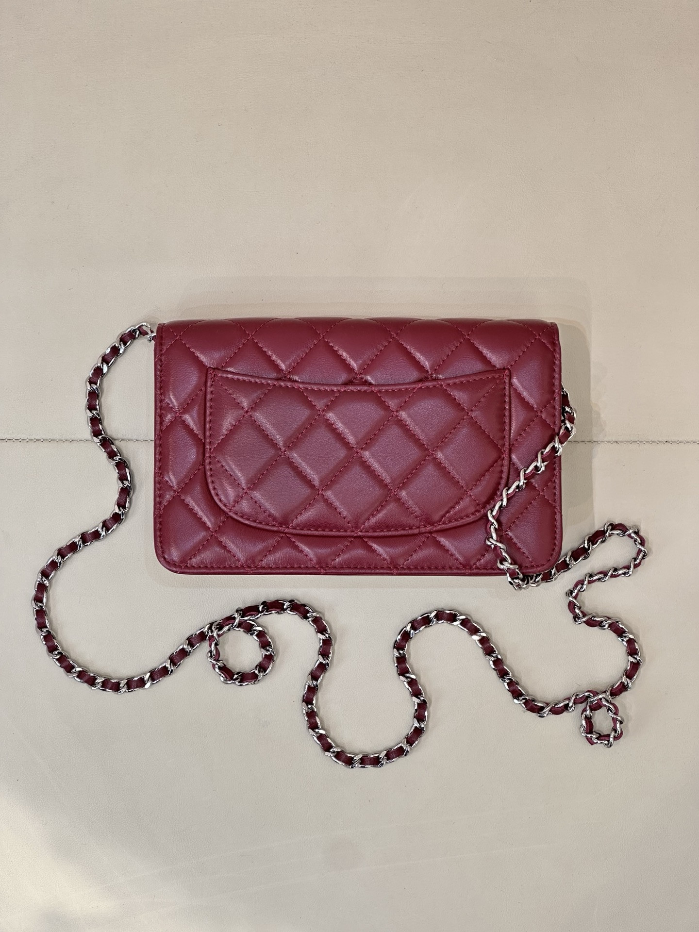 Ch**el WOC CLASSIC WALLET ON CHAIN 13x19cm