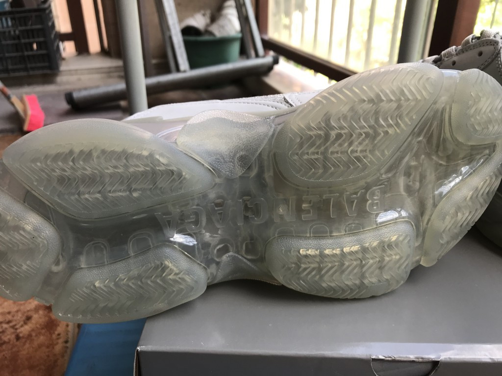 UA TRIPLE S CLEAR SOLE TRAINERS GREY