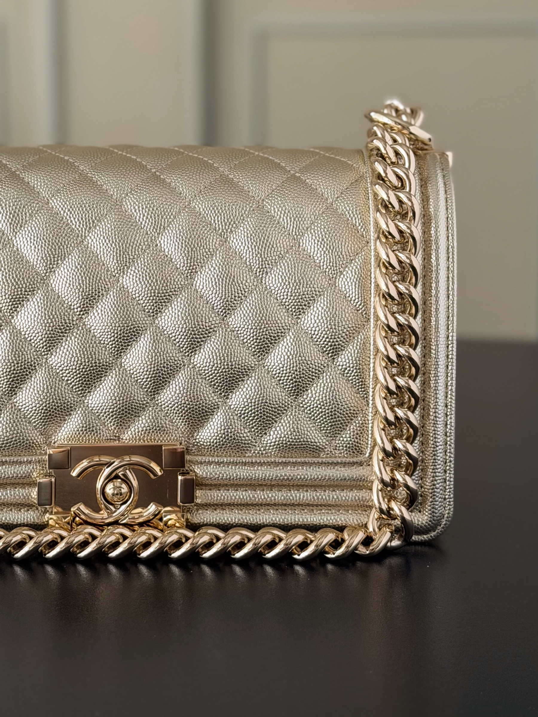 Ch**el Boy Handbag 15x25x9cm