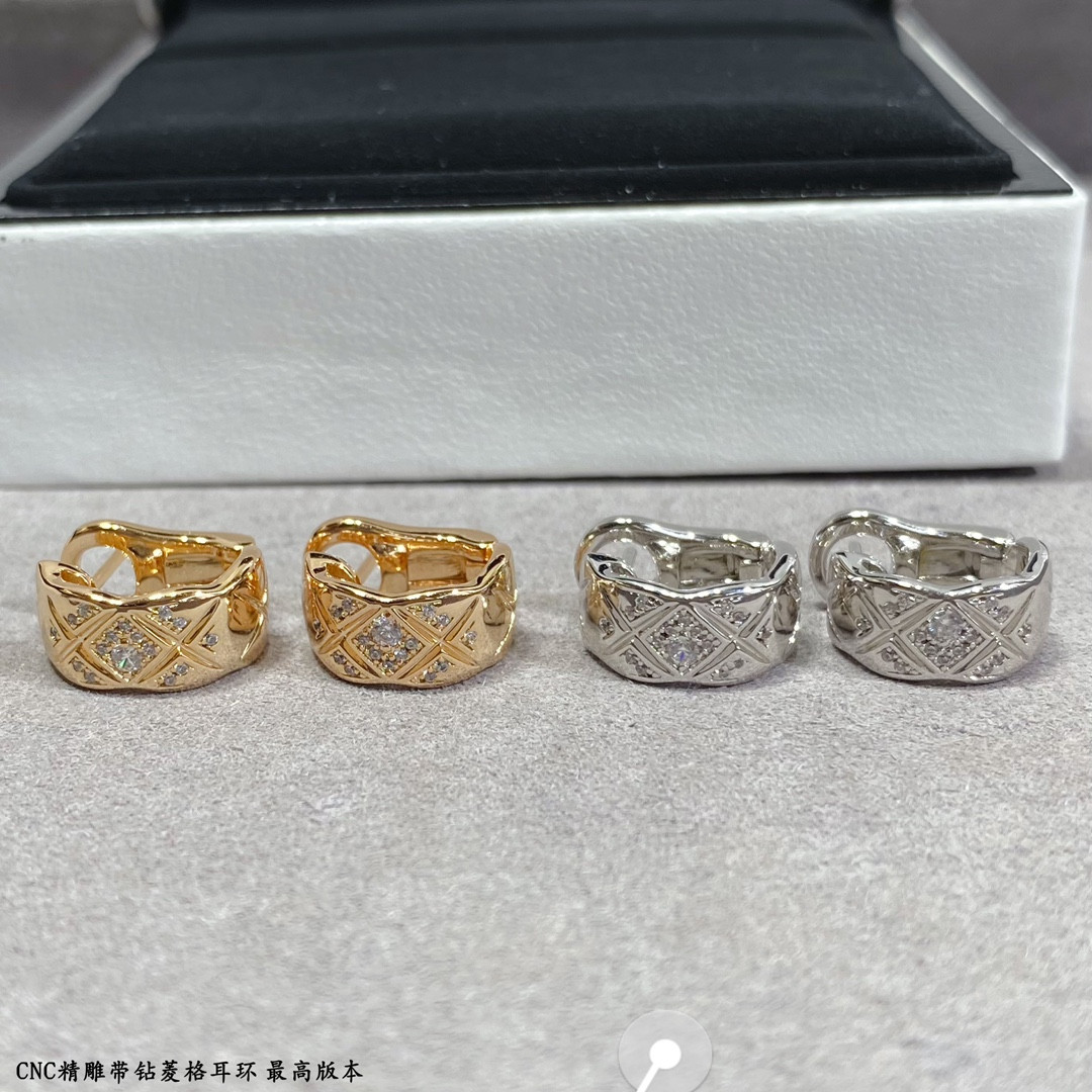 Ch**el Carved D1am0nd with D1am0nd Earrings