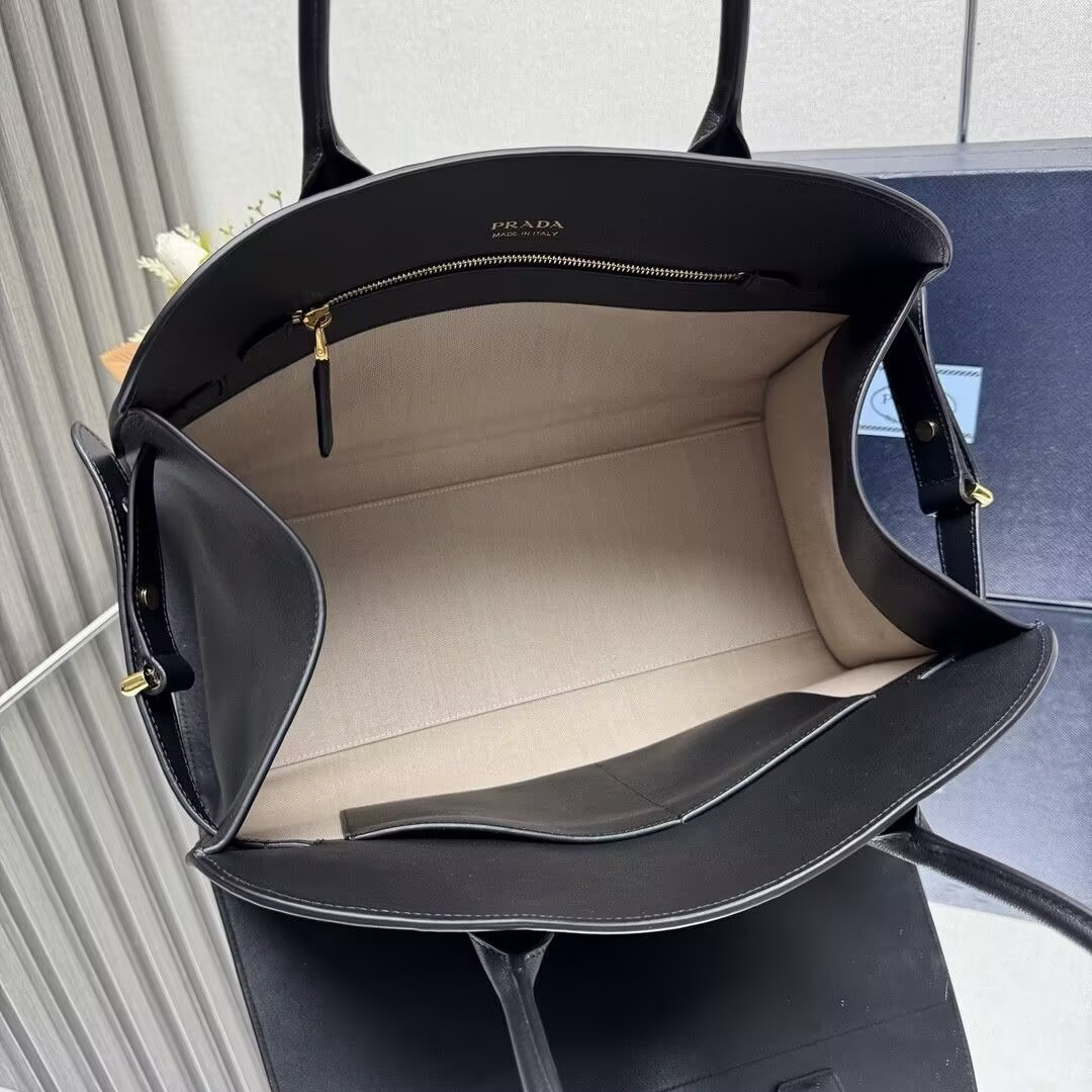 Pra*a Large Leather Tote Bag Without Box 24.5x38x18cm