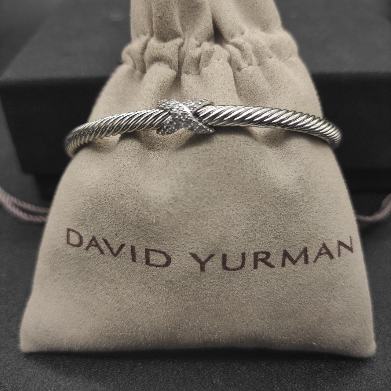 David Yurman 4mm Full D1am0nd X Bracelet (wrist circumference 15-20cm)