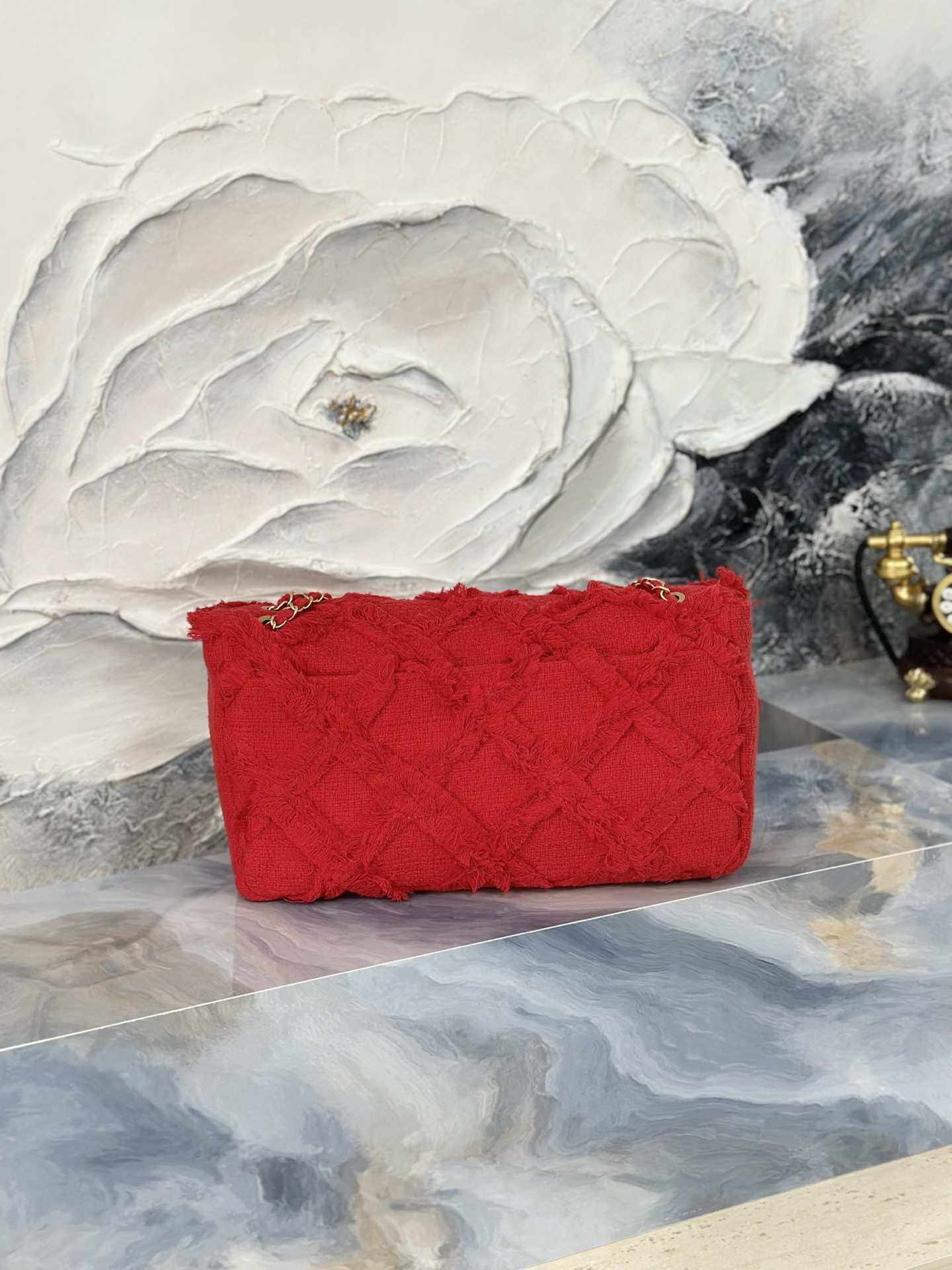 Ch**el Tweed Nature Flap Bag AS3348 38x21x11cm