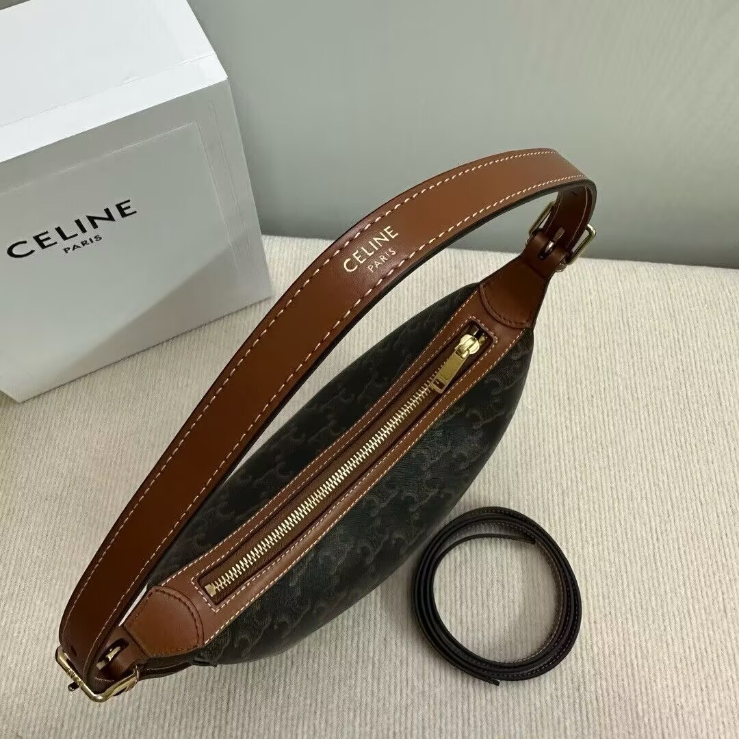 Ce1i*e SMALL HELOÏSE BAG IN TRIOMPHE CANVAS AND CALFSKIN 19x22x5cm