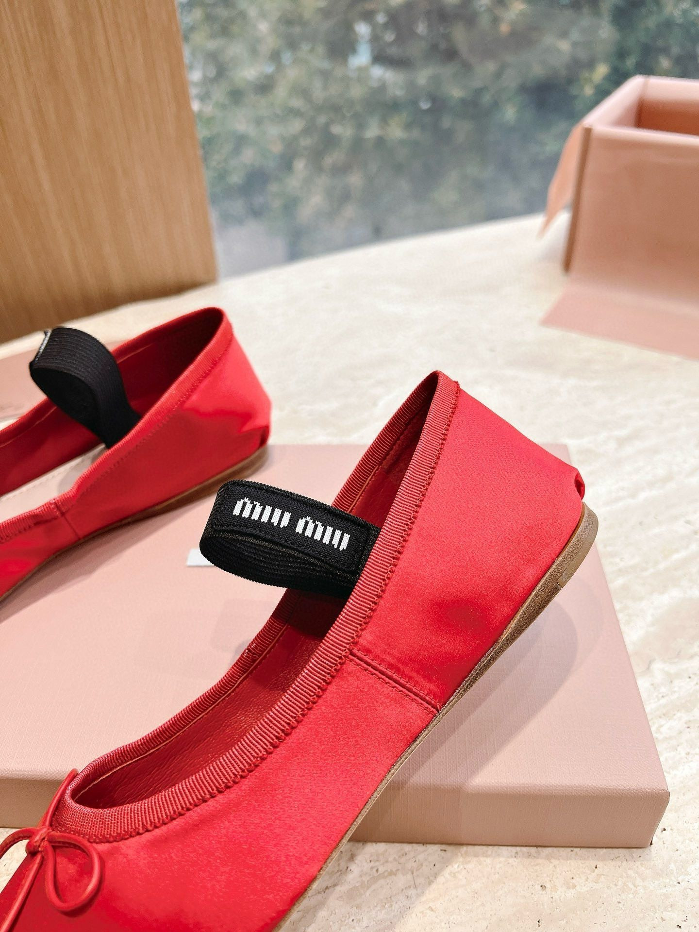 UA Miu Miu Satin Ballerinas