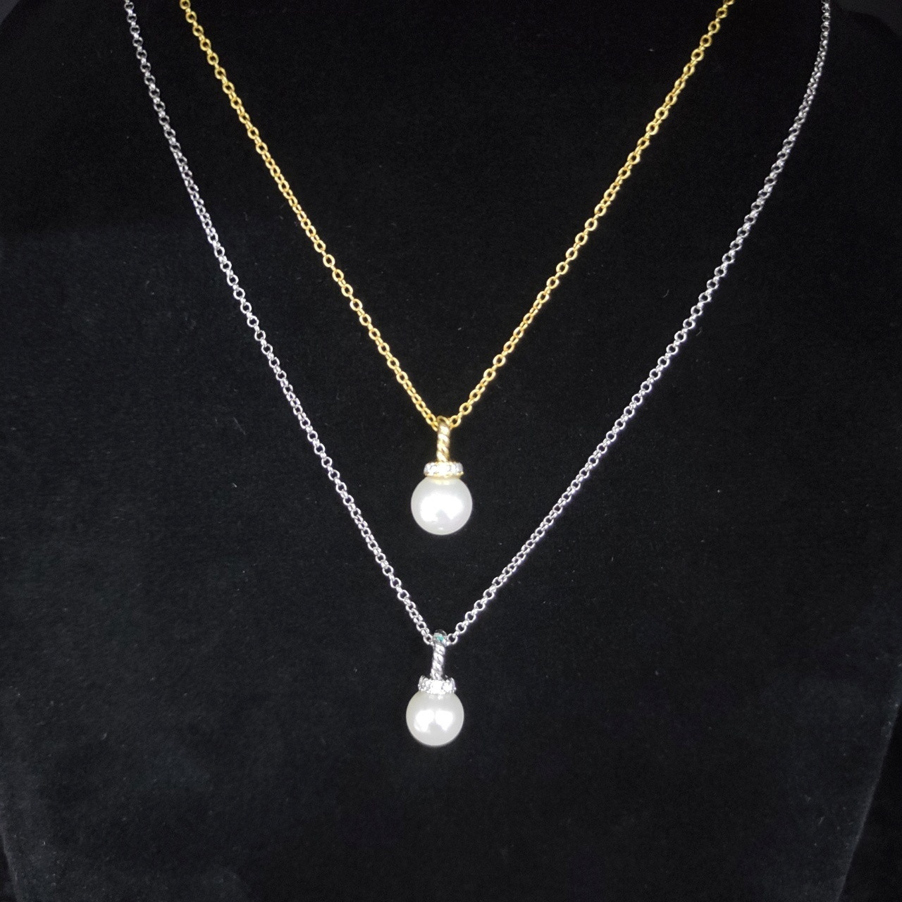 David Yurman 8mm Peal Necklace(Chain length 42+3+3cm delay chain)