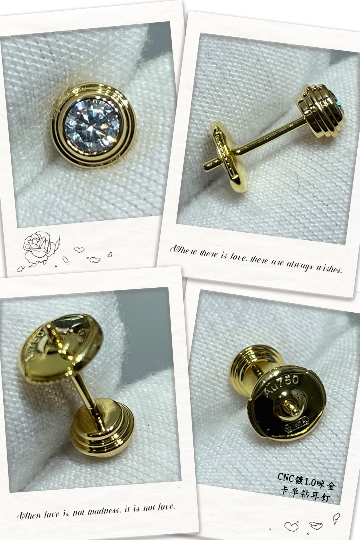 Ca*t1er Single D1am0nd stud Earrings