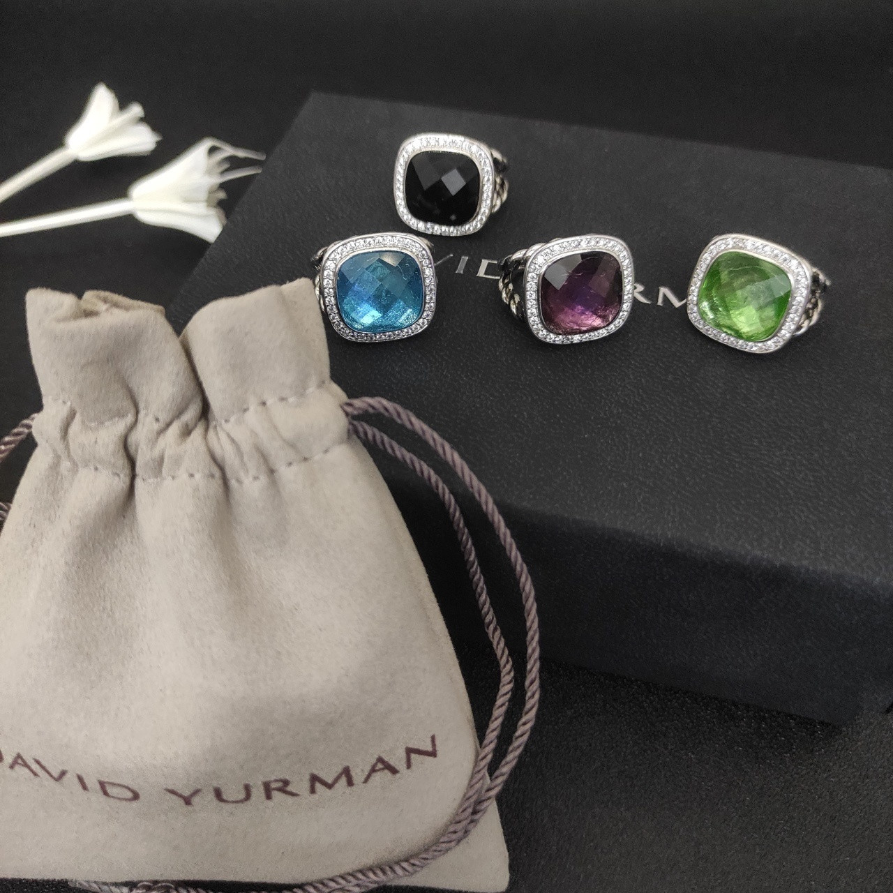 David Yurman 14mm Square D1am0nd Ring