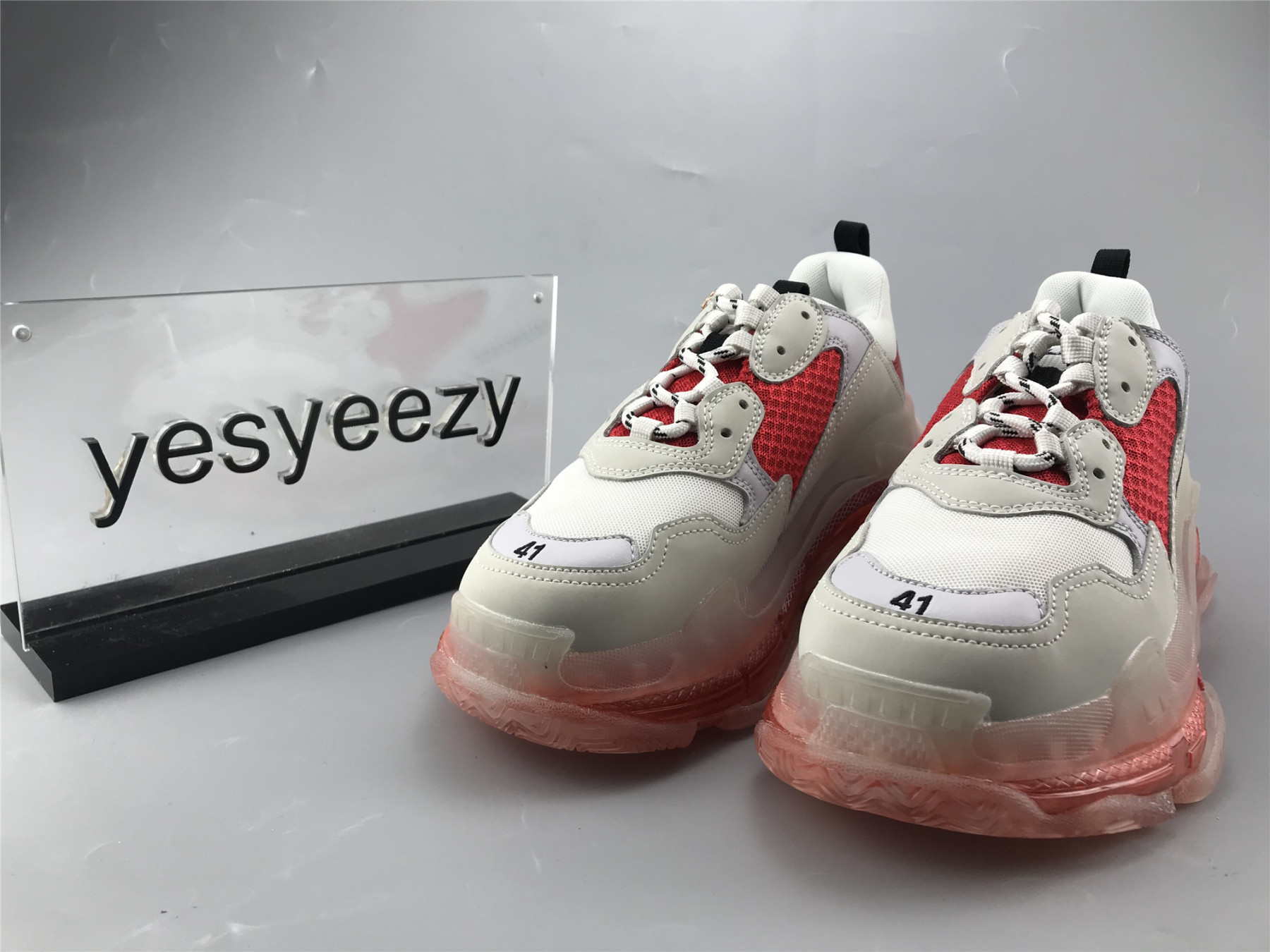 UA TRIPLE S SNEAKER WHITE RED AND GREY