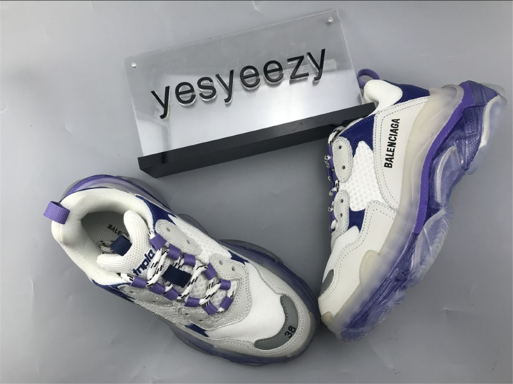 UA TRIPLE S CLEAR SOLE SNEAKER WHITE PURPLE