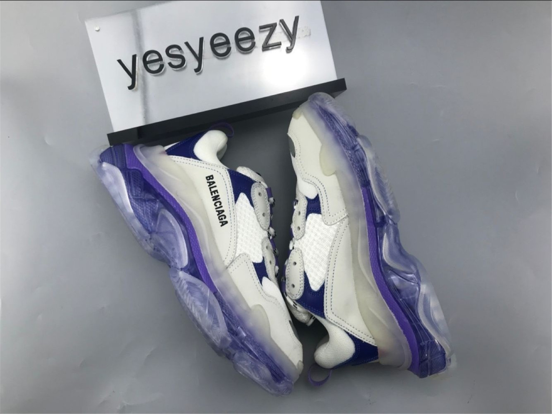 UA TRIPLE S CLEAR SOLE SNEAKER WHITE PURPLE