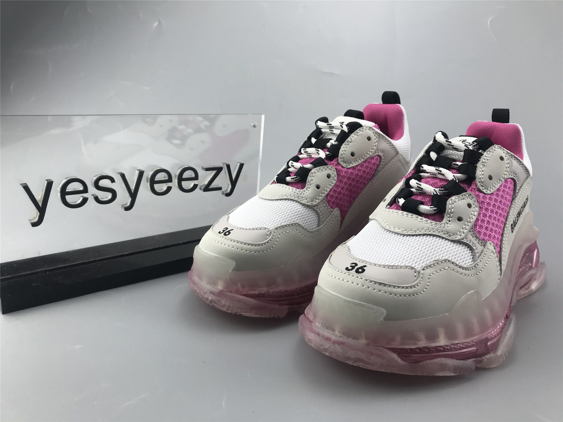 UA TRIPLE S CLEAR SOLE SNEAKER PURPLE RED