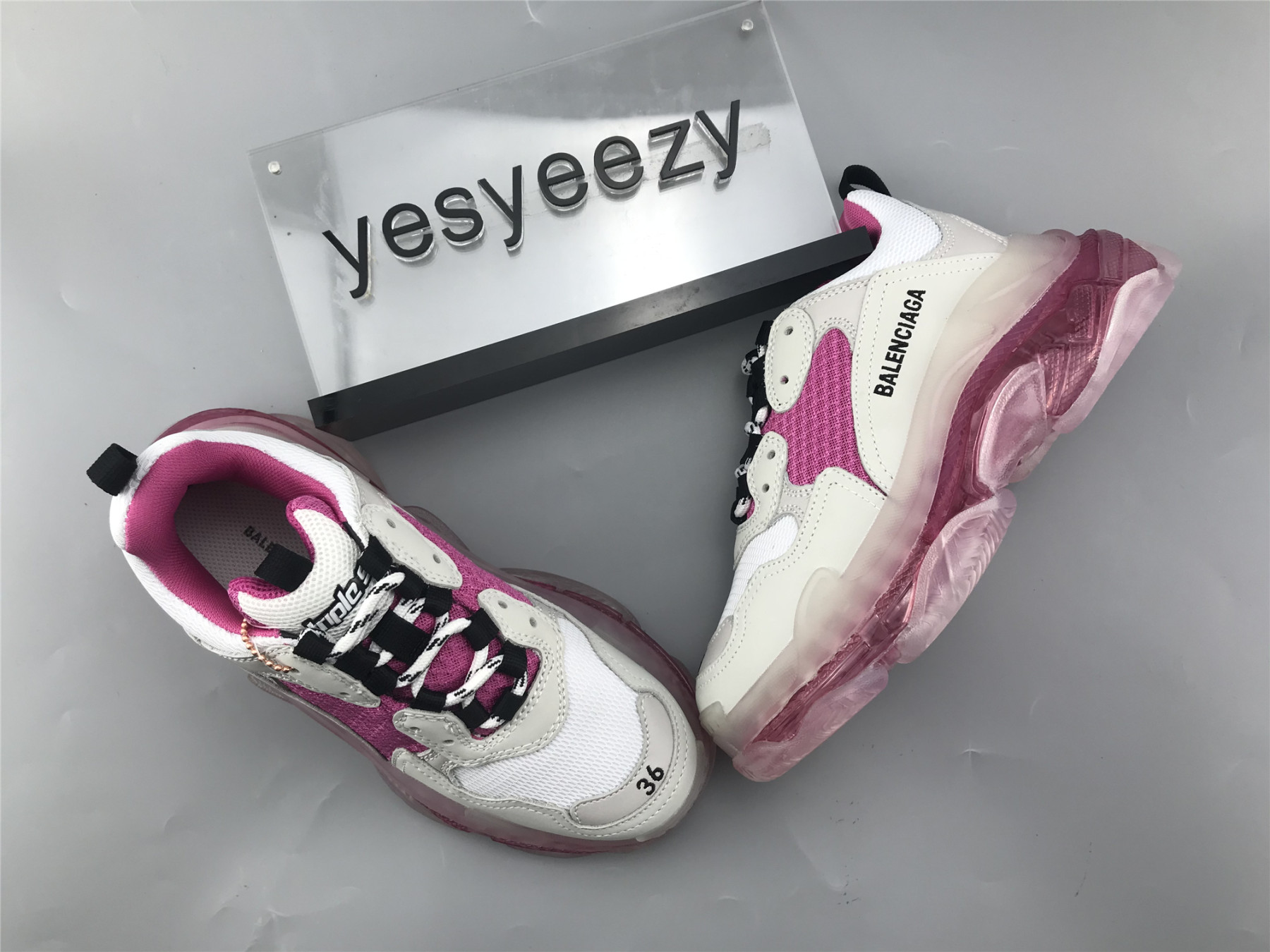 UA TRIPLE S CLEAR SOLE SNEAKER PURPLE RED