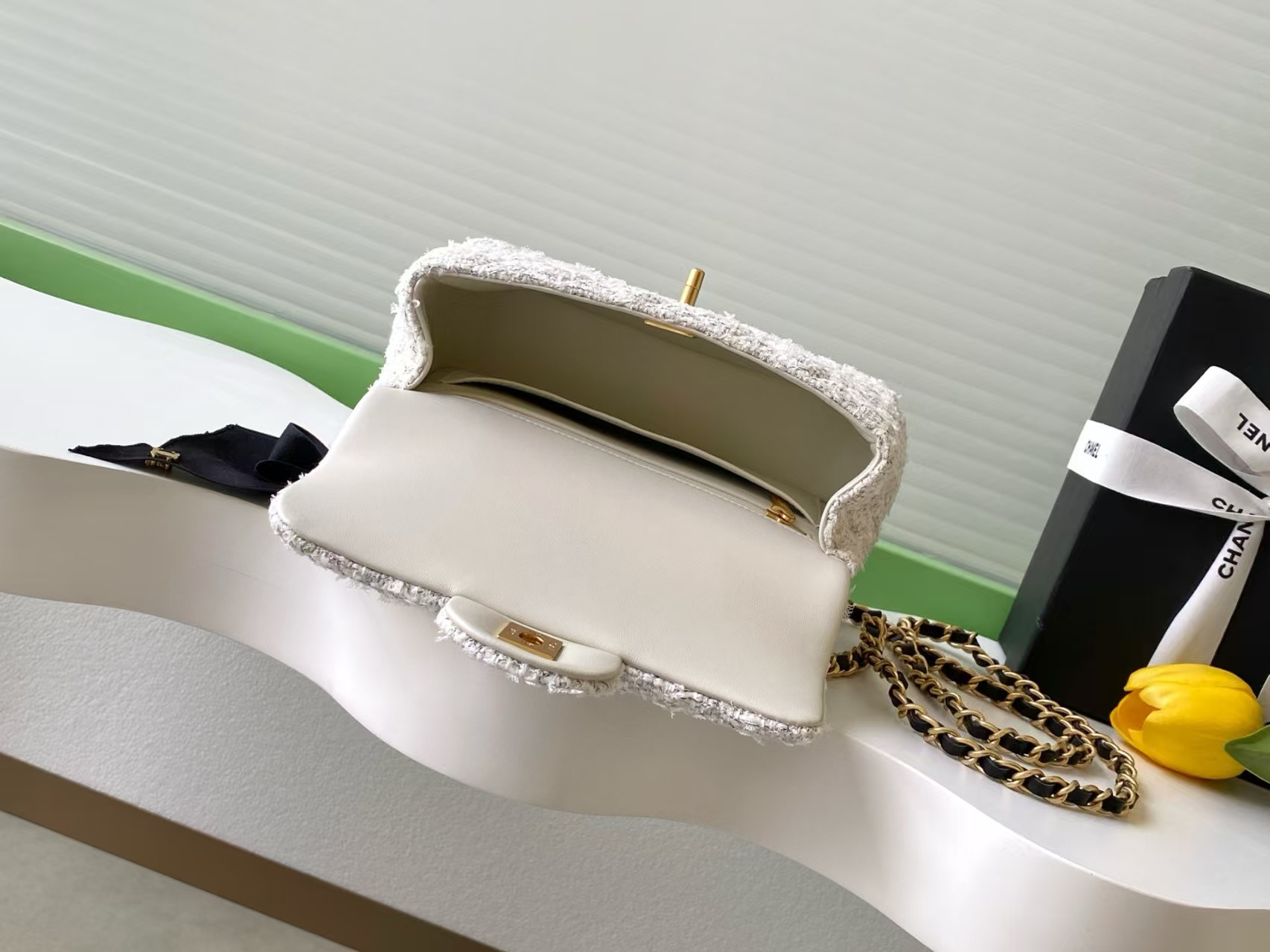 Ch**el Mini Flap Bag with Top Handle 13x20x6cm