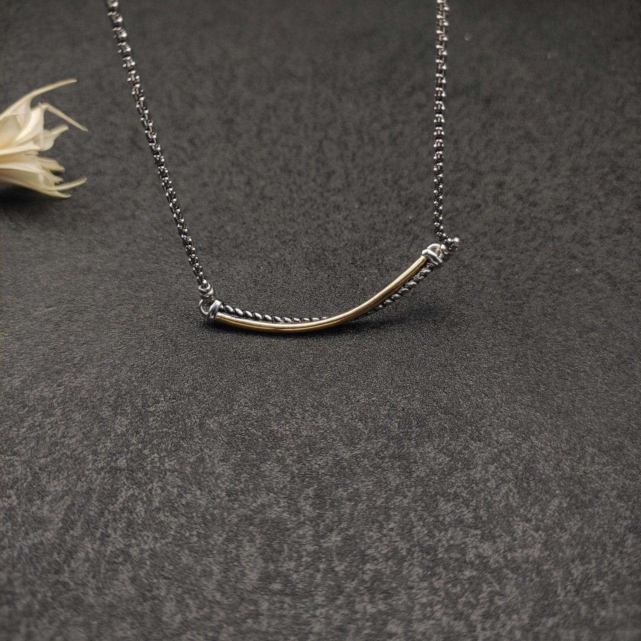 David Yurman Smile Necklace(Chain length 45+5cm delay chain,Chain thickness 2mm)