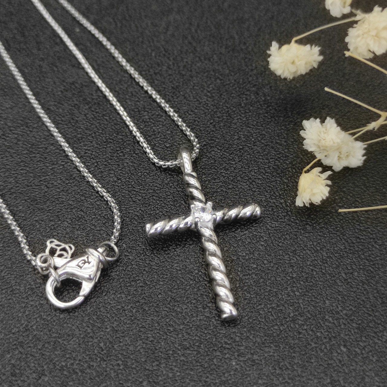 David Yurman Cross Necklace(Chain length 45+5cm delay chain Chain thickness 1.5mm)