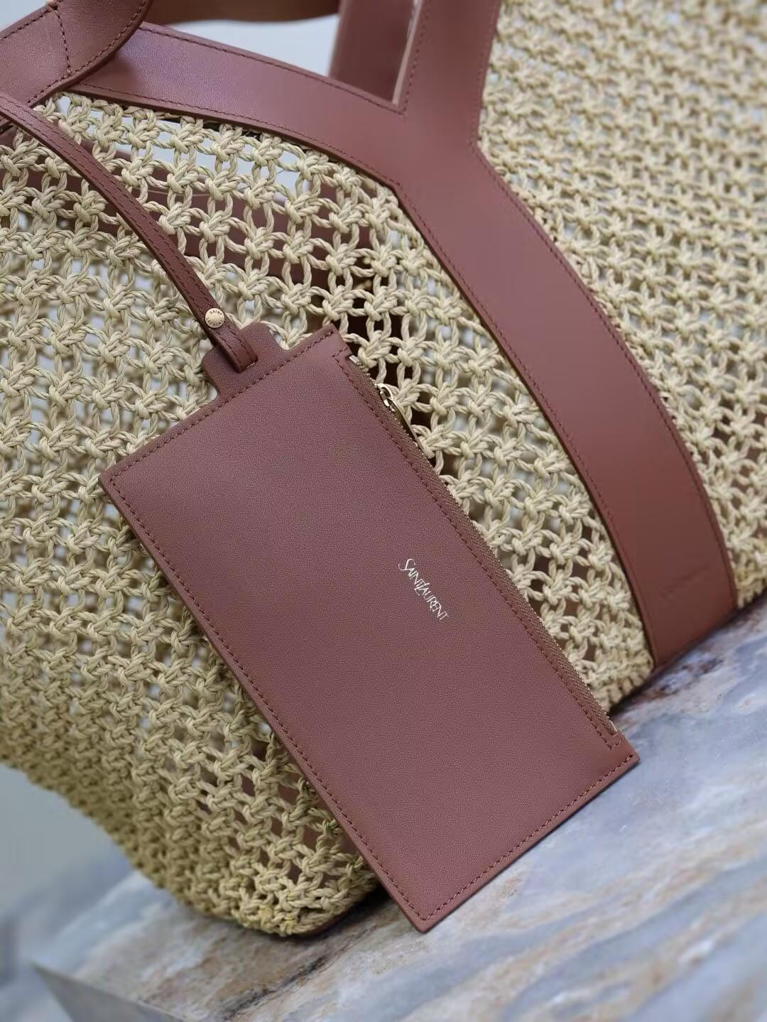 Y51 y-shaped raffia tote bag 50x33x16cm