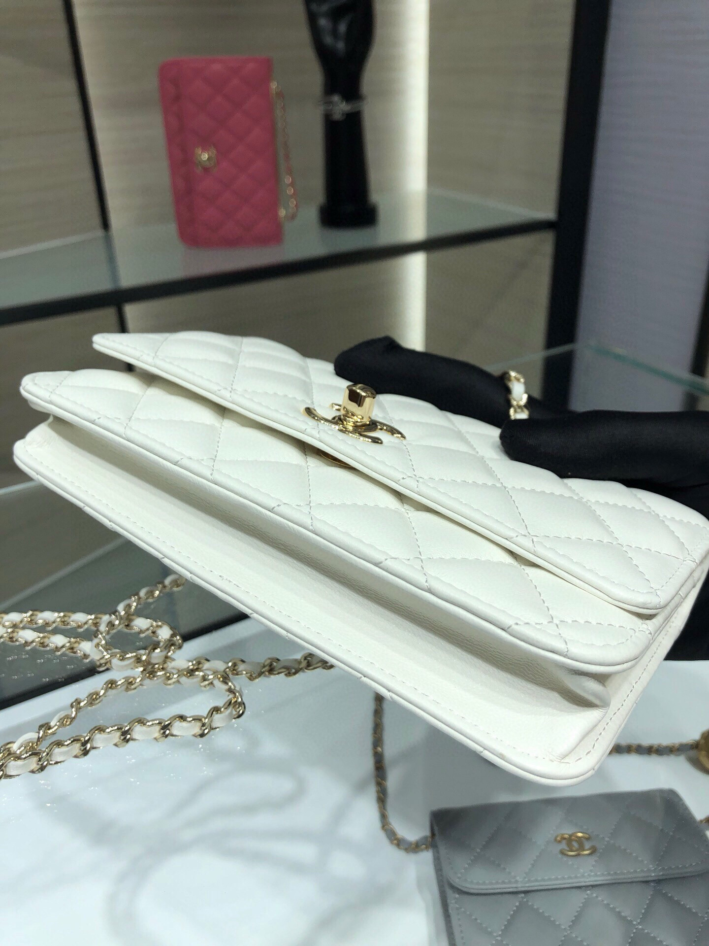 Ch**el woc trendy cc wallet on chain 19x12x3.5cm