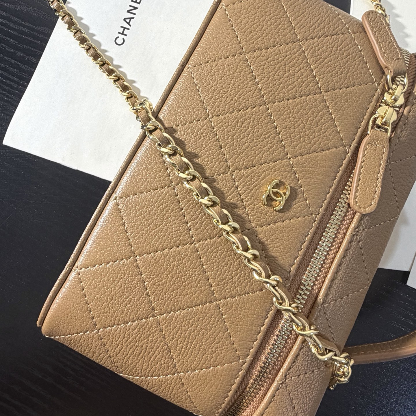 Ch**el classic vanity with chain handbag 17x19.5x5cm