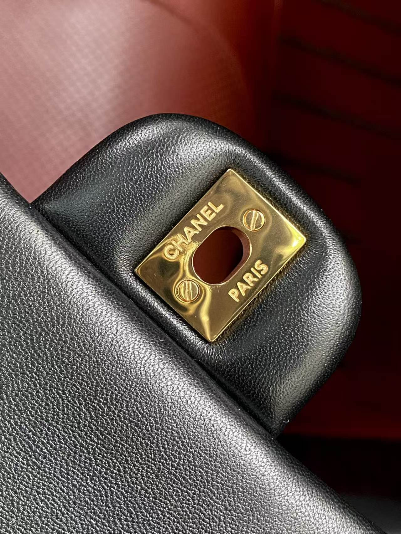 Ch**el Mini Classic Handbag Lambskin & Gold-Tone Metal Black 13.5x 17x8cm