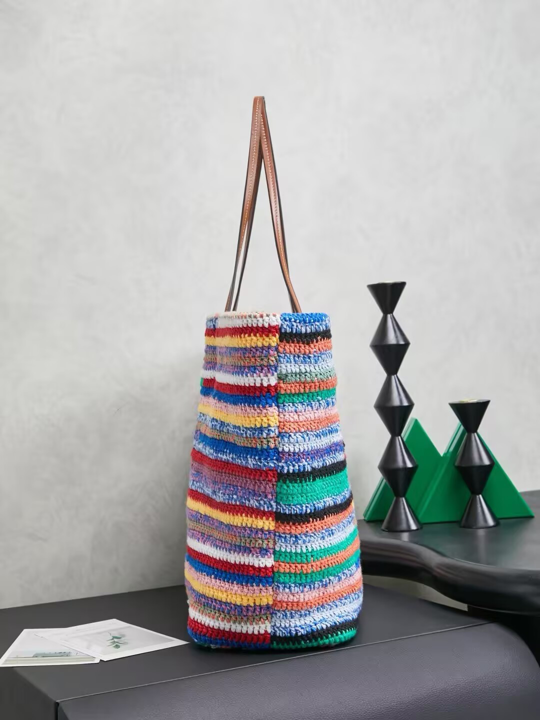 M1v M1v Crochet Tote Bag 34x40x16cm