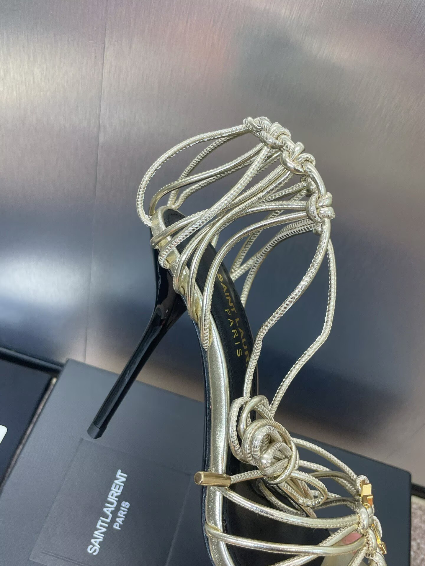 UA Y51 Babylone Gold Sandals 9cm Heel