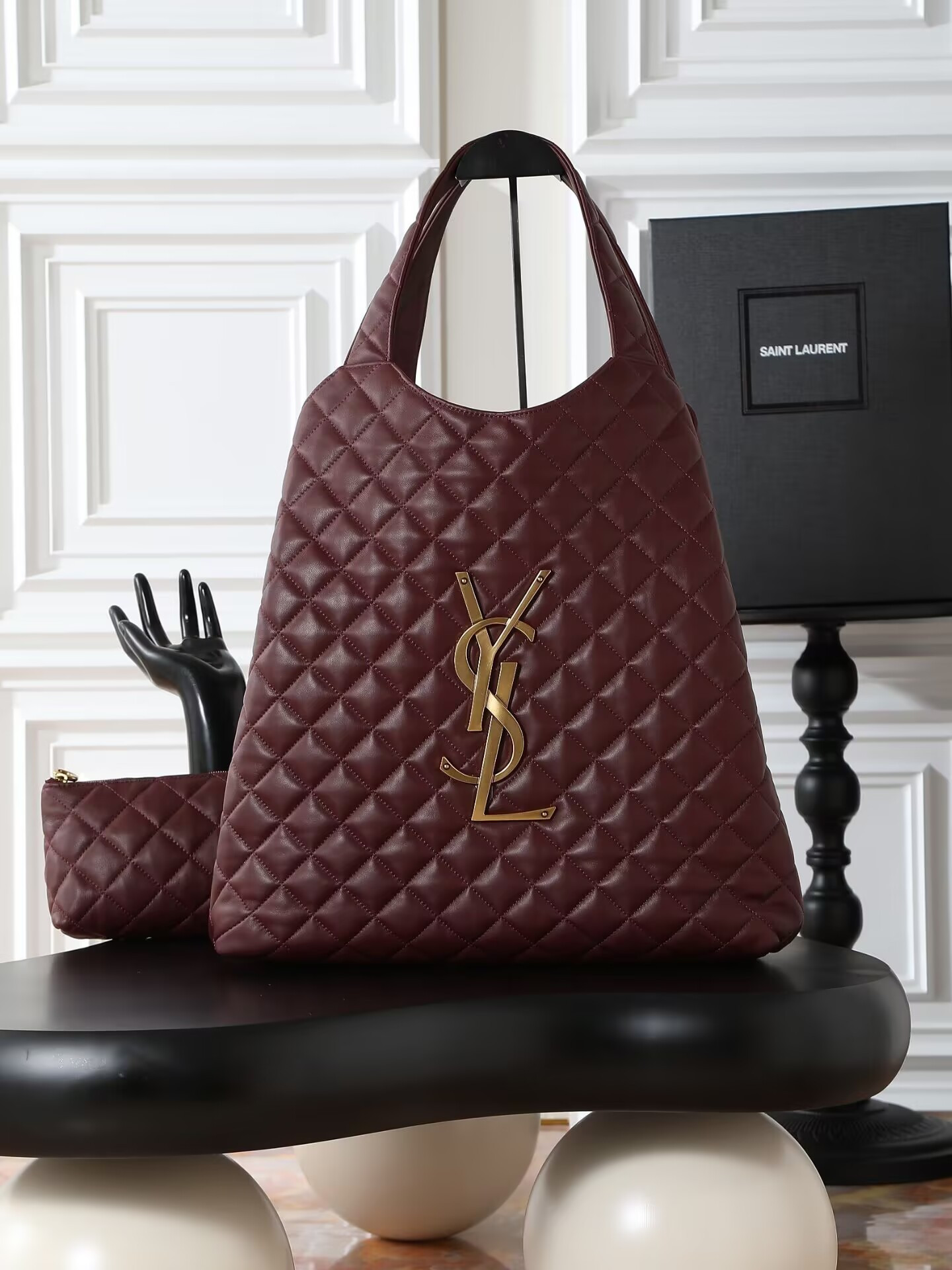 Y51 ICARE MAXI SHOPPING BAG IN QUILTED LAMBSKIN  38/58x43x8cm