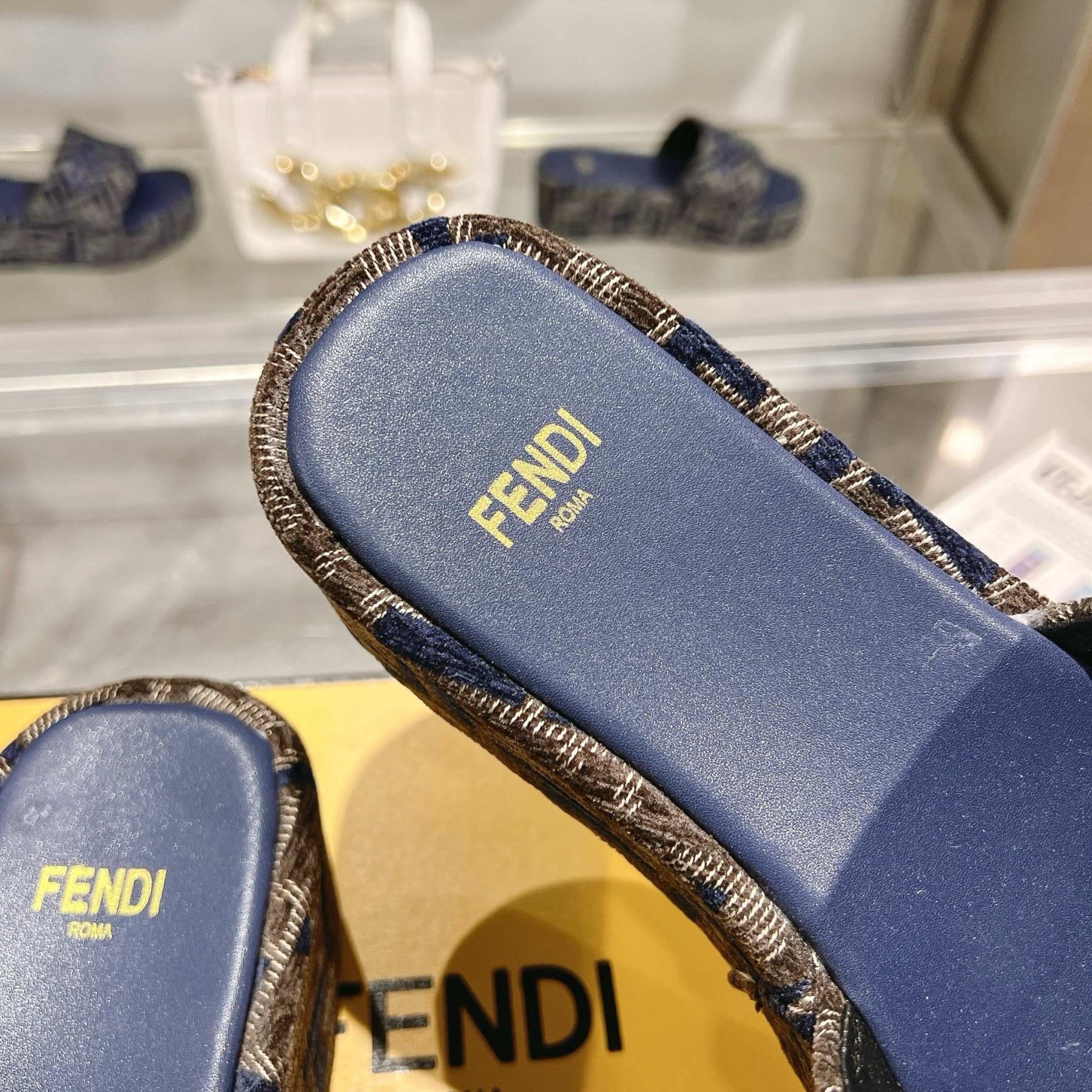 UA F**di Sunshine FF Chenille Jacquard Platform Sandals