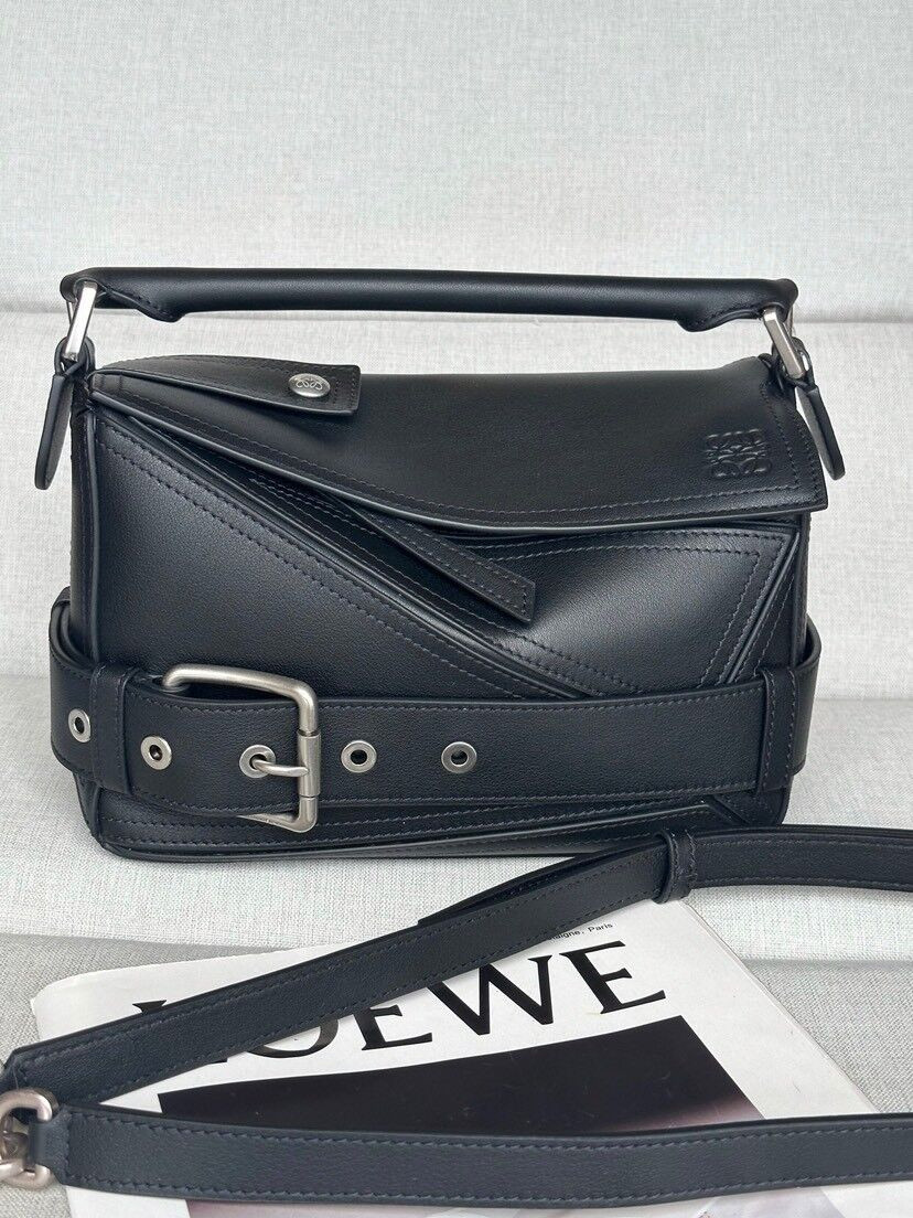 Loewe Small Puzzle Biker bag in shiny calfskin 16.5x24x10.5cm
