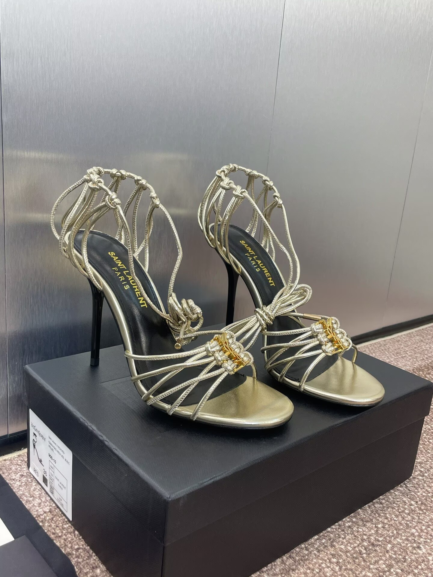 UA Y51 Babylone Gold Sandals 9cm Heel