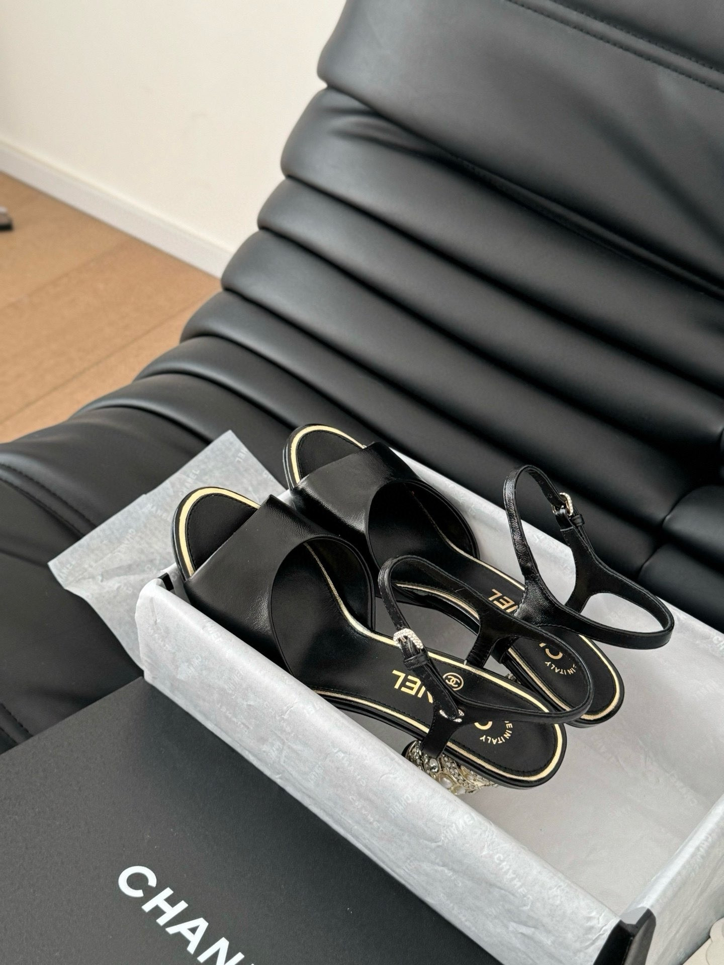 UA Ch**el Rhinestone Heel Sandals