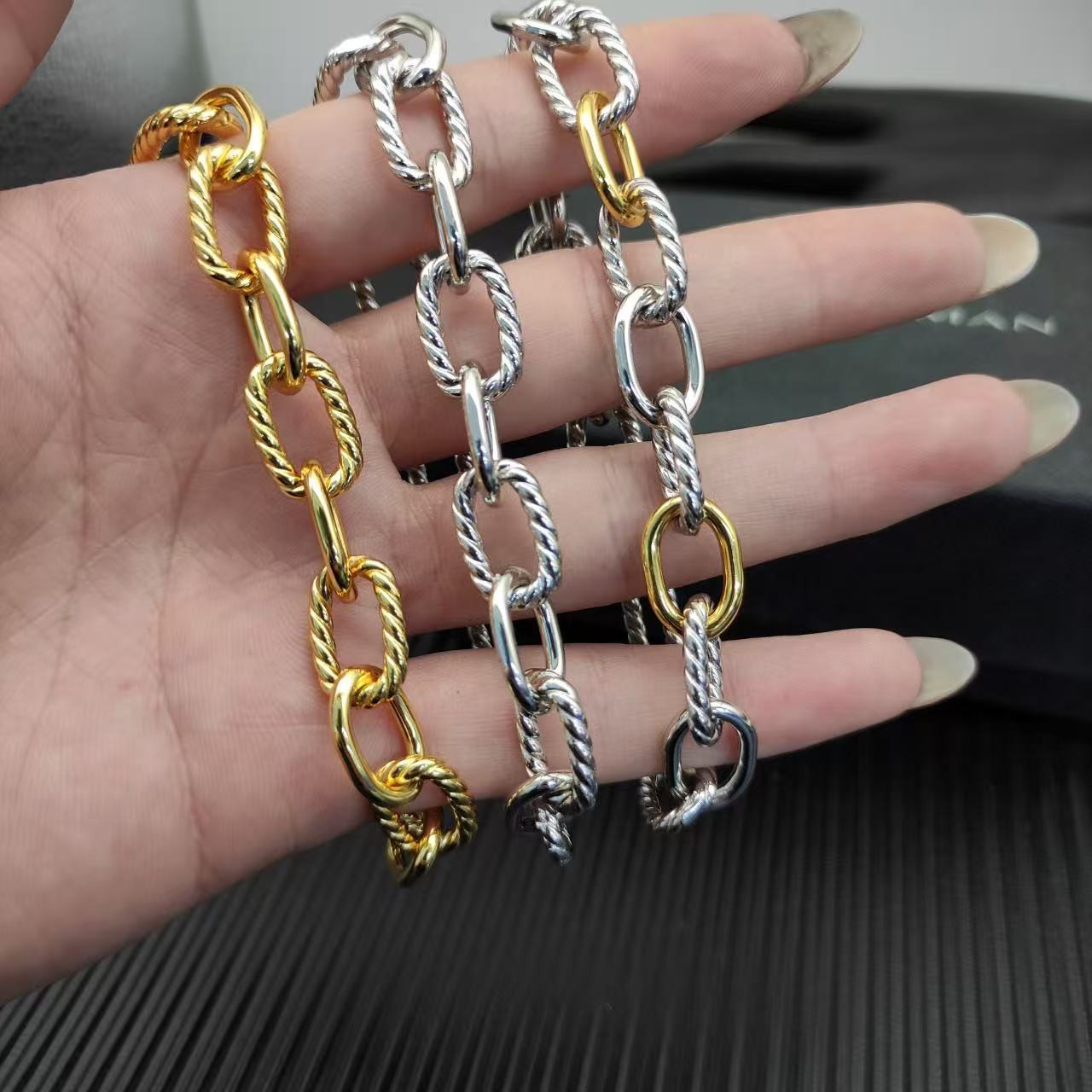 David Yurman 8.5mm Buttonhole Bracelet(Chain length 21cm)