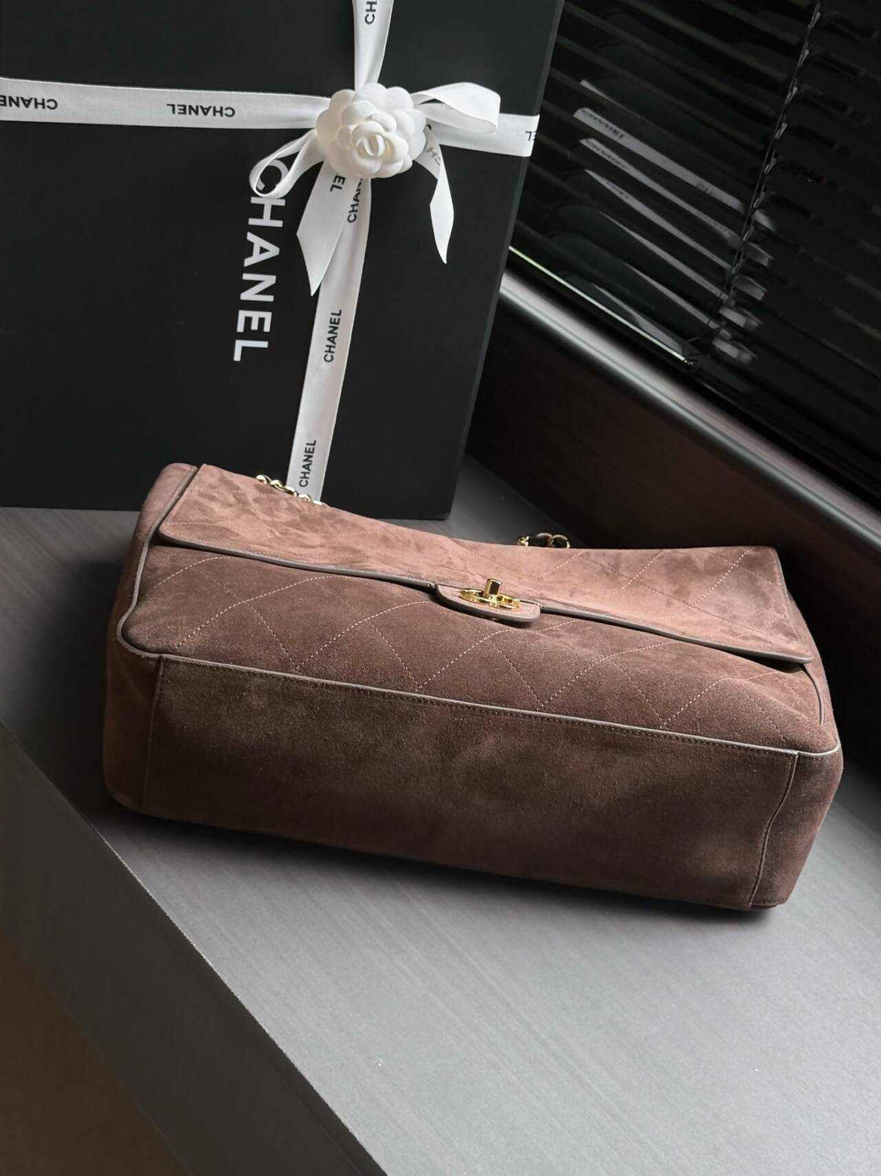Ch**el Flap Bag Brown AS6234 38.5x26x11cm
