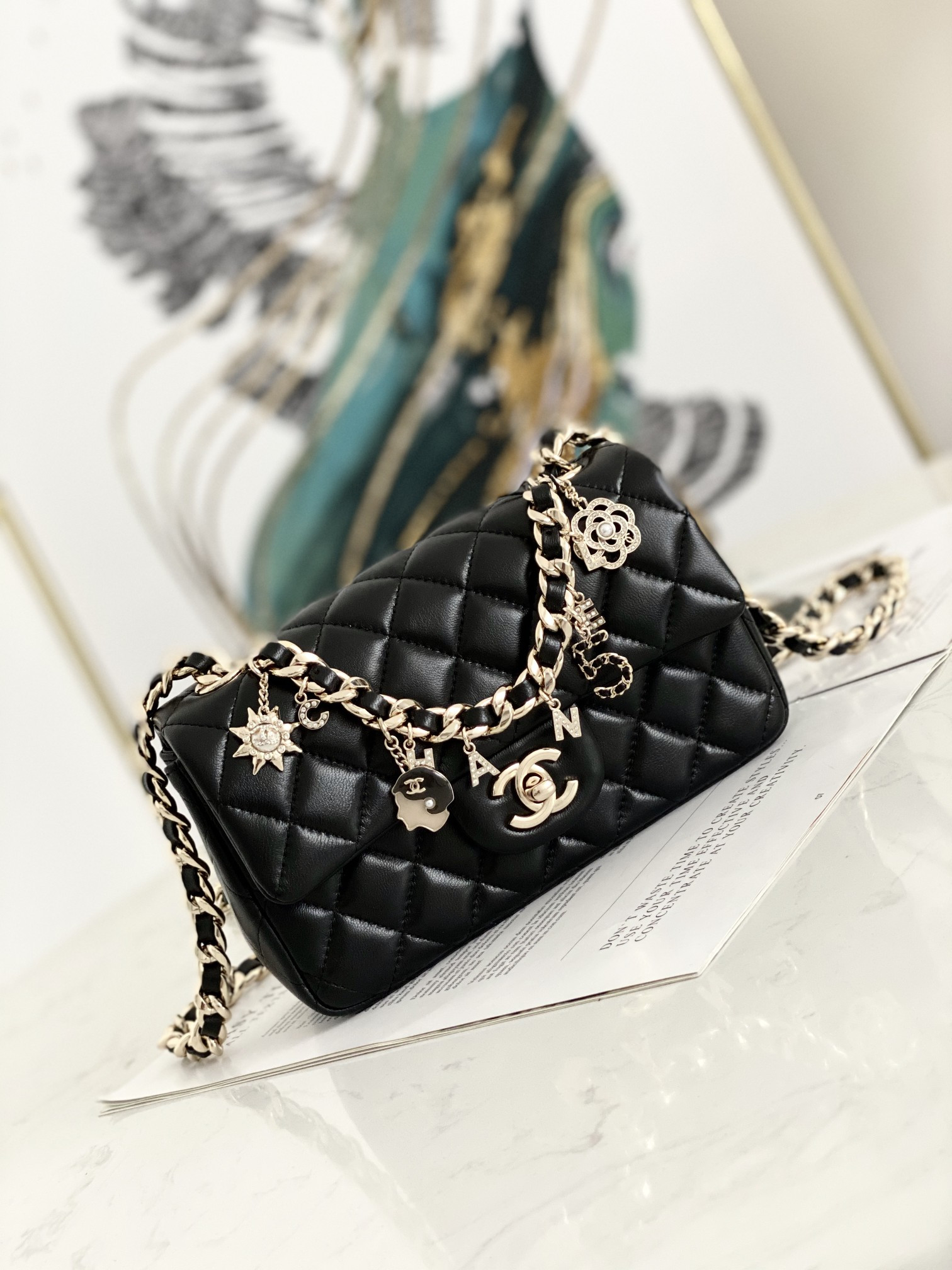 Ch**el Coco Charms Mini Flap Bag AS2326 20x12x6cm