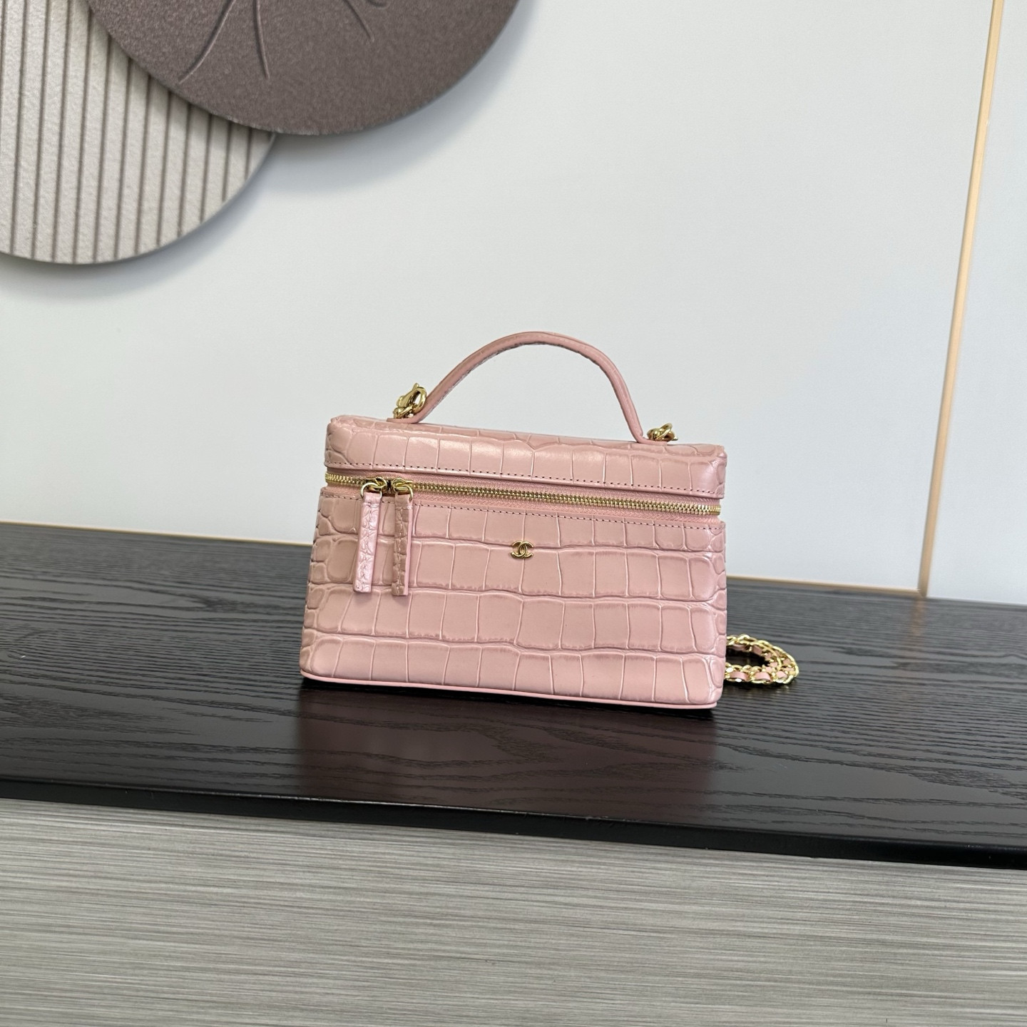Ch**el Classic Vanity with chain Handbag AP5346 14x19x5cm