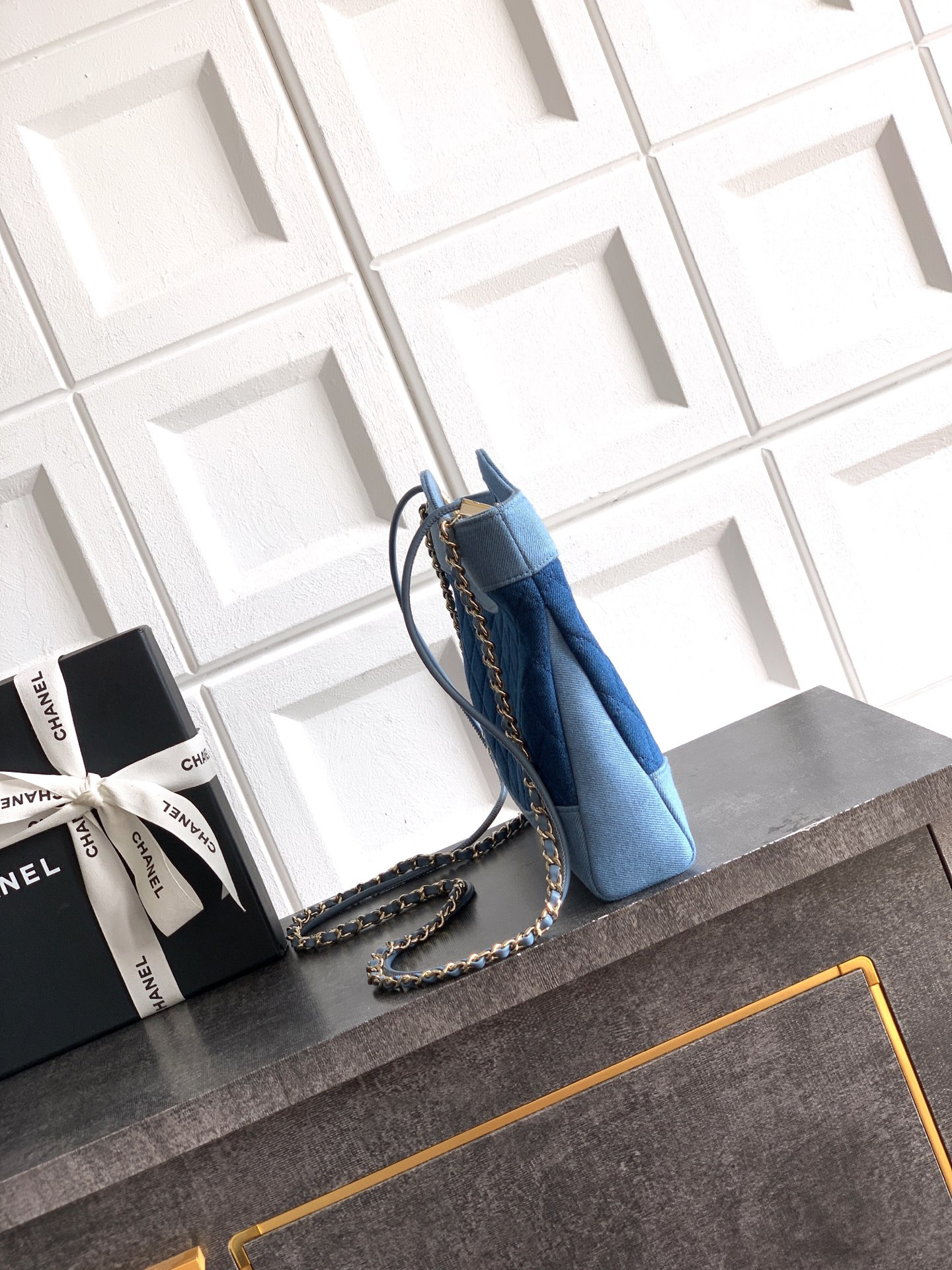 CHANEL 31 Mini Shopping Bag Dark Blue AS4133 22x23x5cm