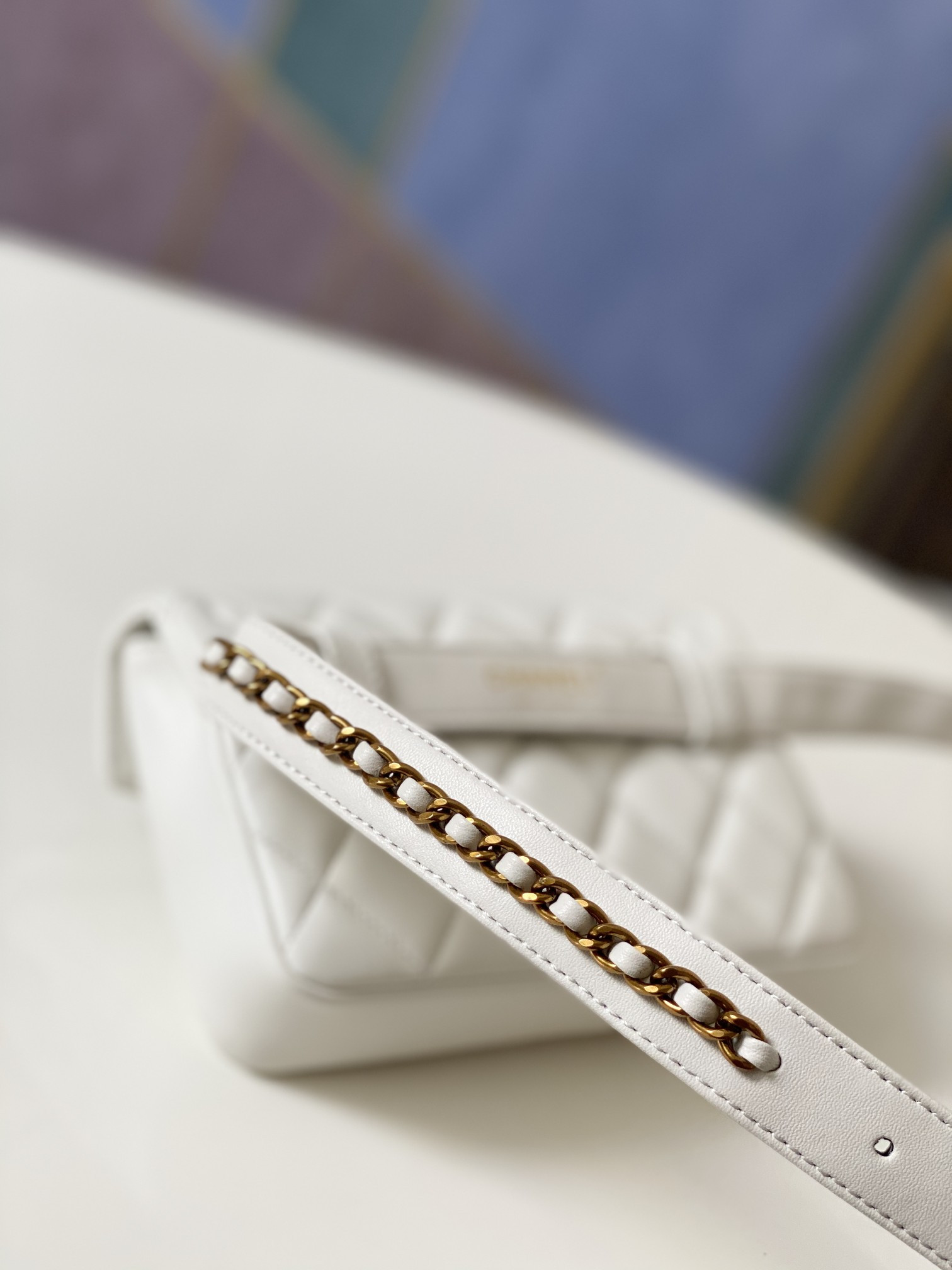 Ch**el quilted waist bag 18x12x3.5cm