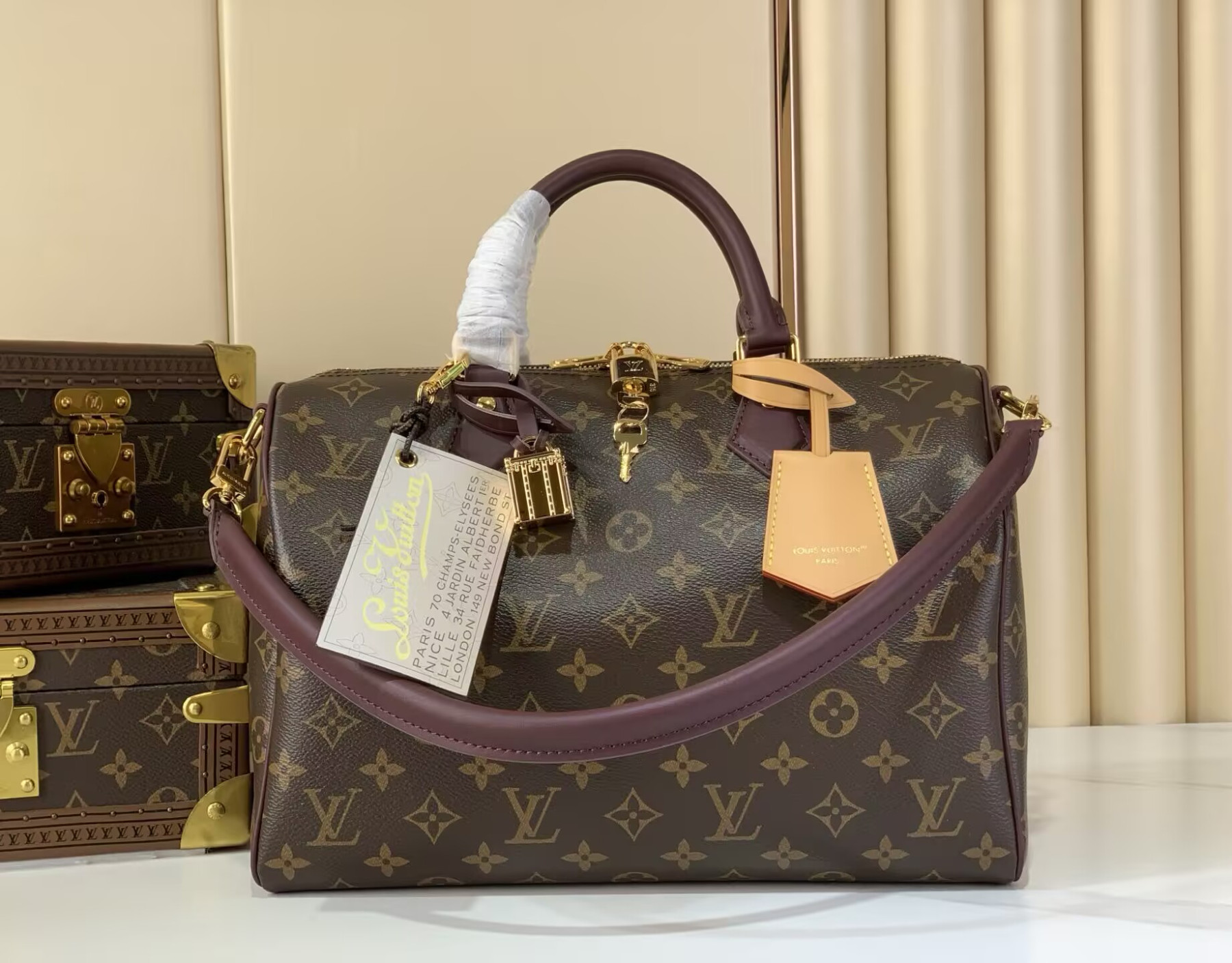 Louis Vuitton Speedy 30 Soft Celebration Monogram Handbag M28379 30x21x17cm