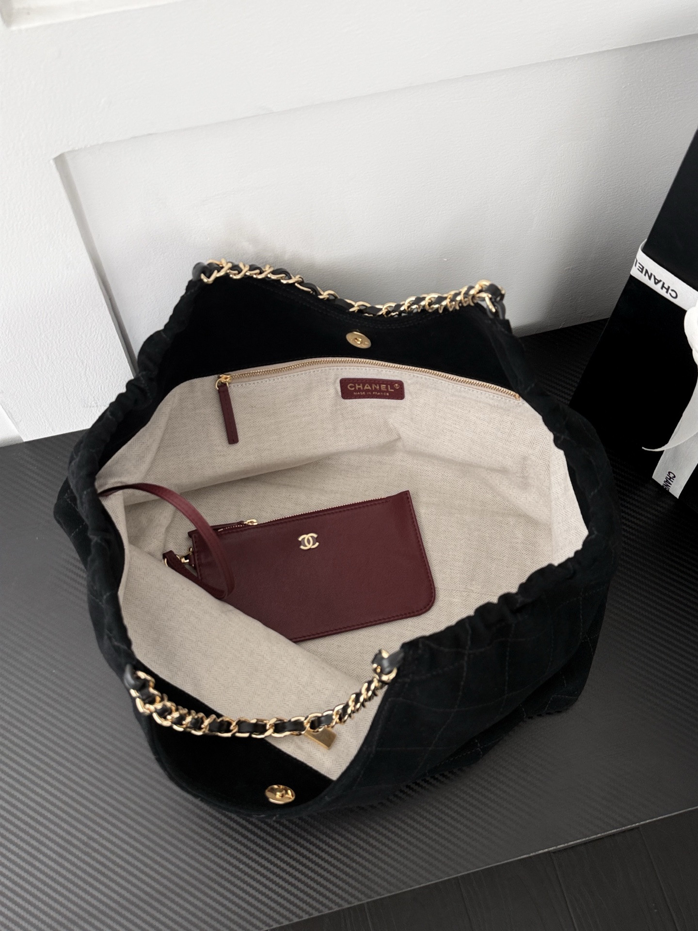 Ch**el Shopping Bag AS6474 BotT0m Length 32 cm, Center Height 22 cm, Side Height 28 cm, Opening Length 49 cm, BotT0m Width 14 cm