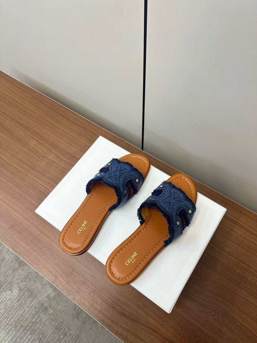 UA Ce1i*e Marina Fringed Mule In De*1m