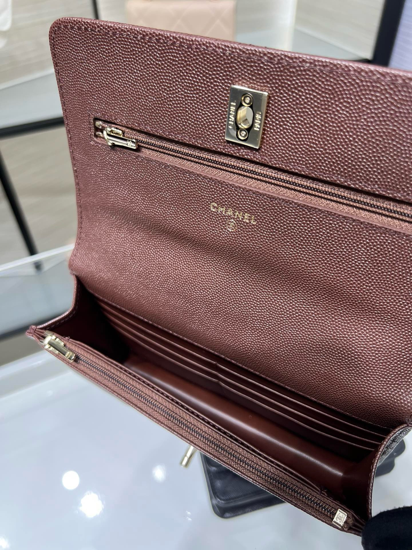 Chanel FLAP BAG WITH TOP HANDLE 19x12x3.5cm