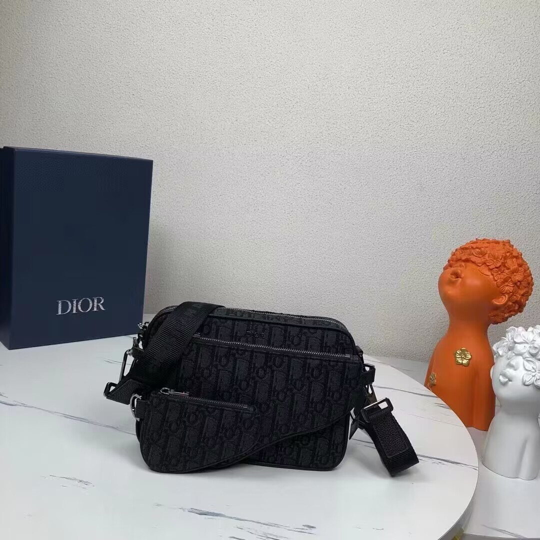 D10r Saddle Triple Pouch Black D10r Oblique Jacquard 18x25x5CM