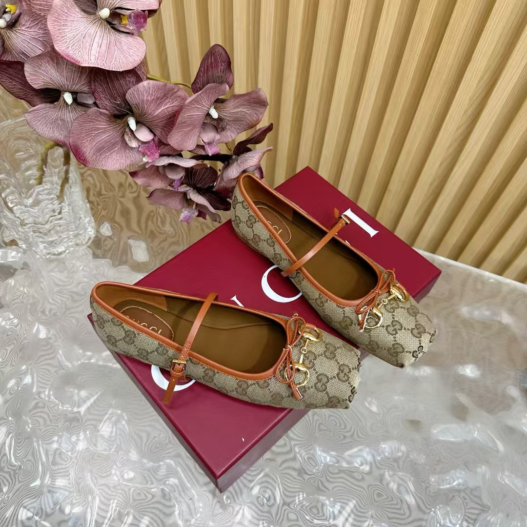 UA Gvc*1 Horsebit GG canbas Ballet Flats