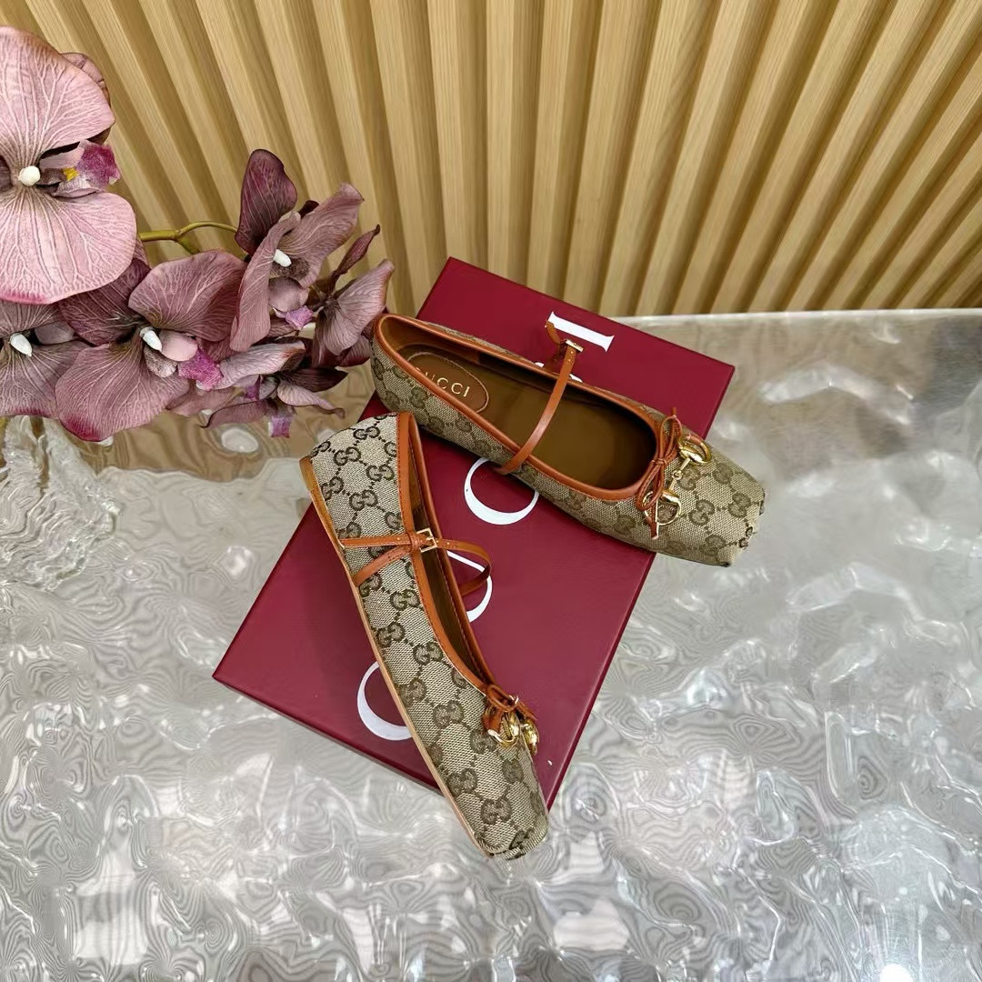 UA Gvc*1 Horsebit GG canbas Ballet Flats