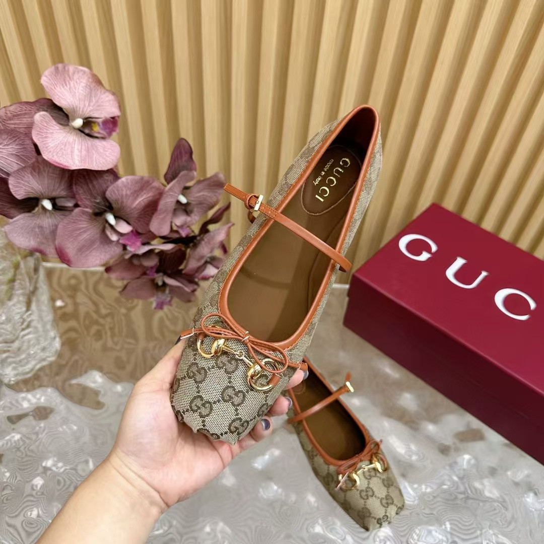 UA Gvc*1 Horsebit GG canbas Ballet Flats