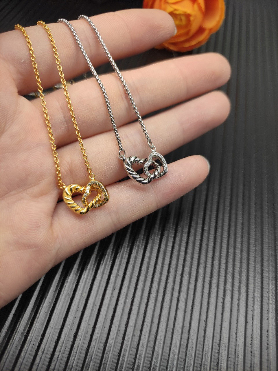 David Yurman Interlocking Heart Necklace