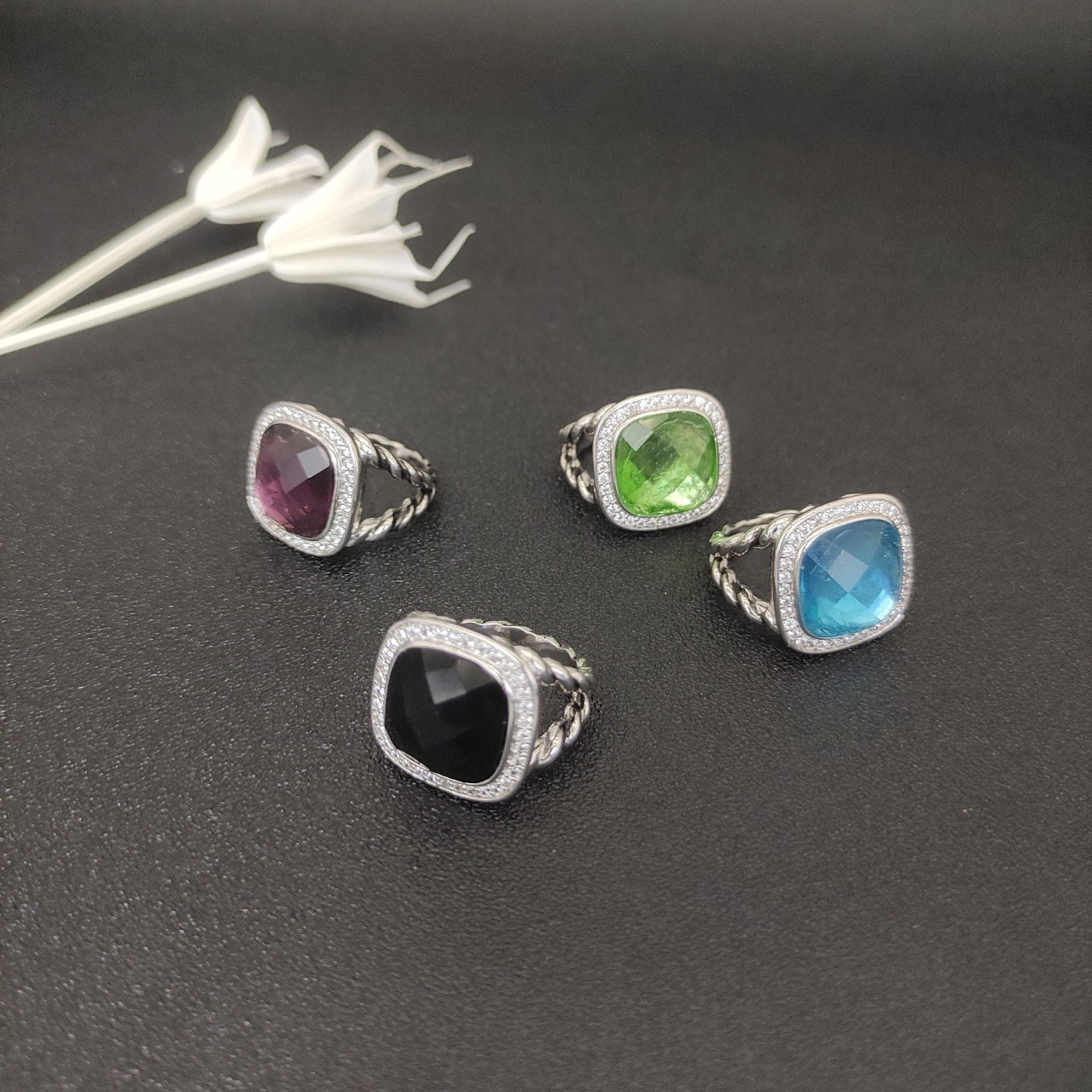 David Yurman 14mm Square D1am0nd Ring