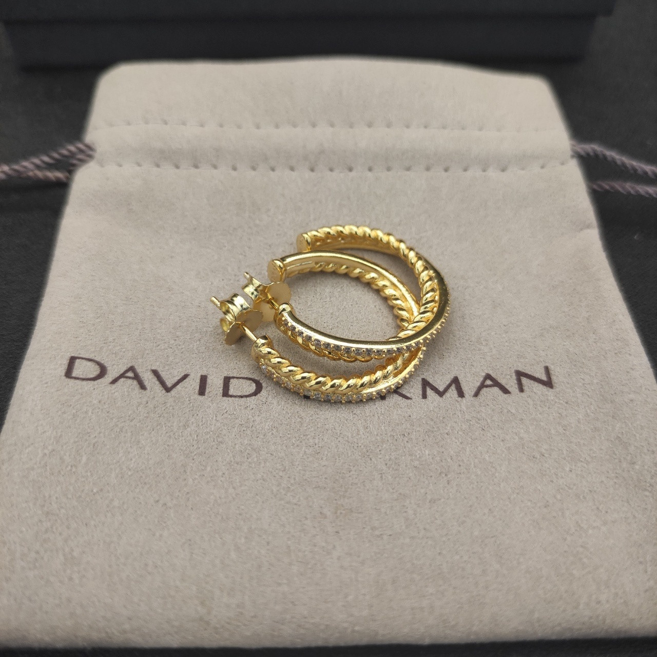 David Yurman lemniscate D1am0nd Earrings(Inner diameter about 2cm)
