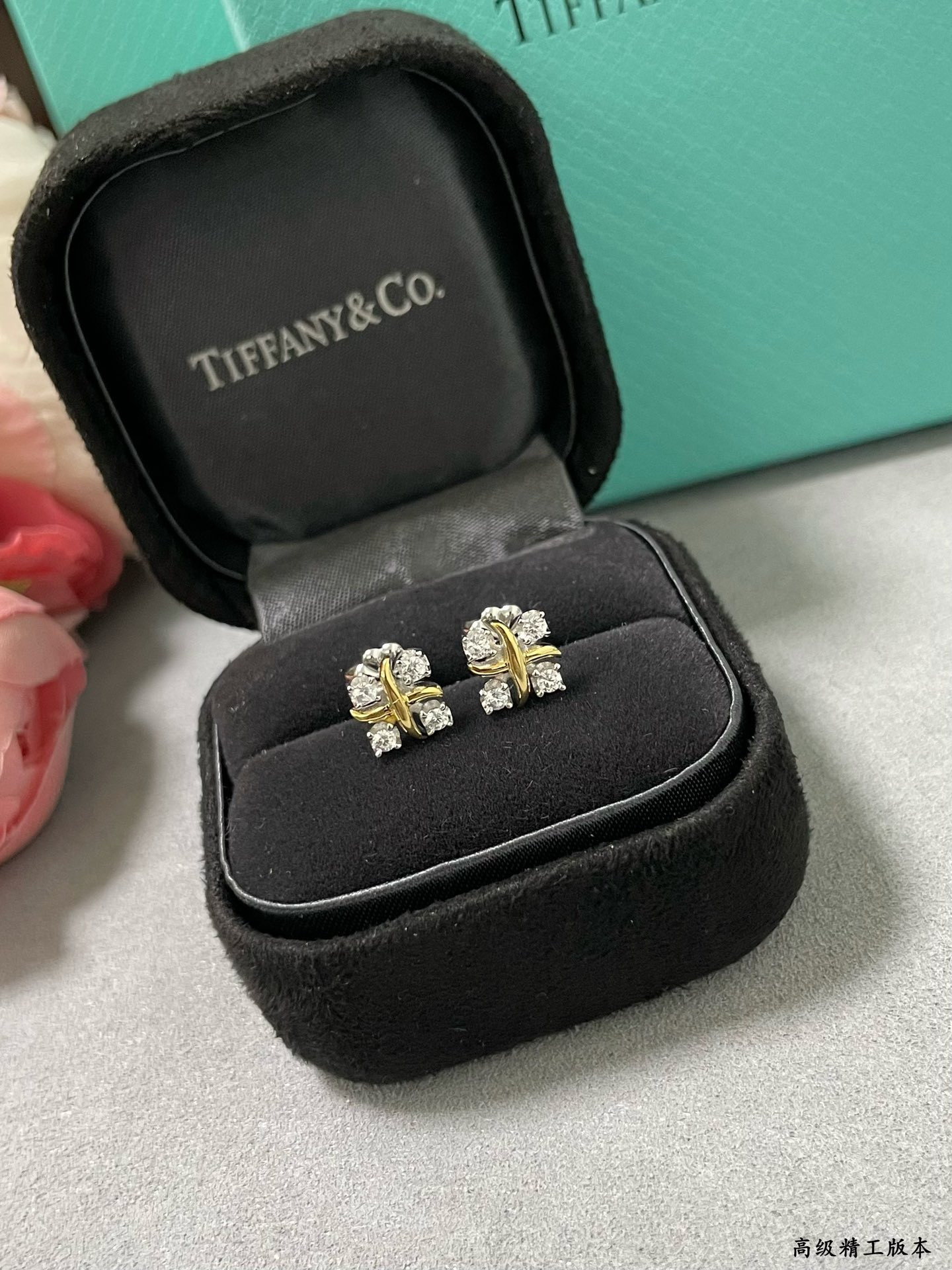 Tiffany & Co. Double Tone Cross Earrings